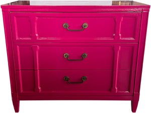 36" Finished Stiletto Pink 3 Drawer Drexel Vintage Dresser #08123