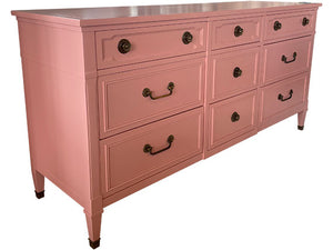64" Finished Ashland In-House Satin 12 Drawer Drexel Vintage Dresser #08411
