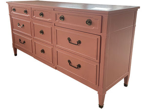 64" Finished Ashland In-House Satin 12 Drawer Drexel Vintage Dresser #08411