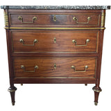 31.5" Unfinished 3 Drawer Vintage Marble Top Dresser #08758