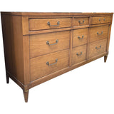 62" Finished 9 Drawer Century Vintage Dresser #08802