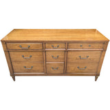 62" Finished 9 Drawer Century Vintage Dresser #08802