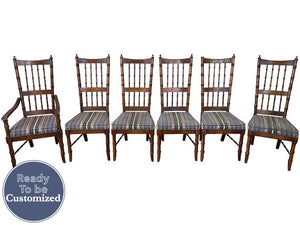 20" Unfinished Vintage Chair Set of 6 #08353