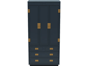 40" Unfinished 2 Door 3 Drawer Henredon Vintage Cabinet #08242