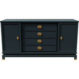 62" Unfinished 4 Drawer 2 Door American Of Martinsville Vintage Buffet #08595