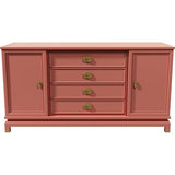 62" Unfinished 4 Drawer 2 Door American Of Martinsville Vintage Buffet #08595