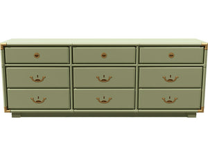 70.5" Unfinished 9 Drawer Vintage Dresser #08229