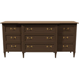 70" Unfinished 9 Drawer Vintage Dresser #08721