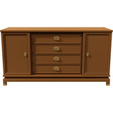 62" Unfinished 4 Drawer 2 Door American Of Martinsville Vintage Buffet #08595