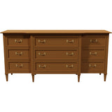 70" Unfinished 9 Drawer Vintage Dresser #08721
