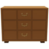 33" Unfinished 3 Drawer Artefacts Vintage Dresser #08455