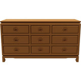 60" Unfinished 9 Drawer Vintage Dresser #08598