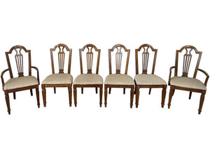 21" Unfinished Vintage Chair Set of 6 #08119