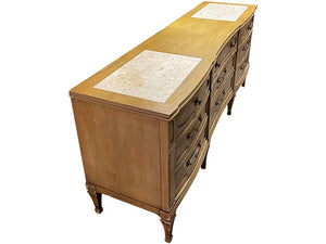 76" Unfinished 9 Drawer Vintage Dresser #08449