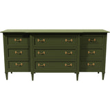 70" Unfinished 9 Drawer Vintage Dresser #08721
