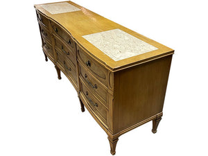 76" Unfinished 9 Drawer Vintage Dresser #08449