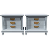 26" Unfinished 3 Drawer Thomasville Vintage Nightstand Set Of 2 #08180
