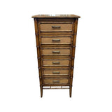 24" Finished 6 Drawer Thomasville Vintage Bamboo Style Tallboy #08314: At Our Munster Location