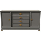 62" Unfinished 4 Drawer 2 Door American Of Martinsville Vintage Buffet #08595