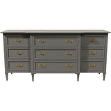 70" Unfinished 9 Drawer Vintage Dresser #08721