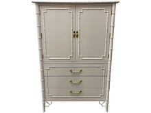 Load image into Gallery viewer, 40&quot; Finished Pointe Satin 2 Door 3 Drawer Thomasville Vintage Bamboo Style Cabinet #08286
