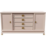 62" Unfinished 4 Drawer 2 Door American Of Martinsville Vintage Buffet #08595