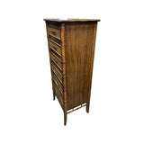 24" Finished 6 Drawer Thomasville Vintage Bamboo Style Tallboy #08314: At Our Munster Location