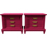 26" Unfinished 3 Drawer Thomasville Vintage Nightstand Set Of 2 #08180