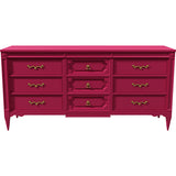 66" Unfinished 9 Drawer American Of Martinsville Vintage Dresser #08723