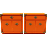 24" Unfinished 2 Door 1 Drawer Vintage 2 Side Table Set #08117