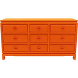 60" Unfinished 9 Drawer Vintage Dresser #08598