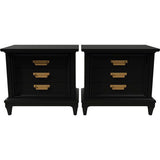 26" Unfinished 3 Drawer Thomasville Vintage Nightstand Set Of 2 #08180