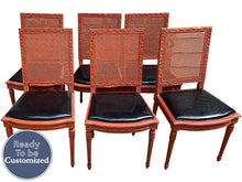 Load image into Gallery viewer, 20&quot; Unfinished Vintage Chair Set of 6 with Fabric #08475
