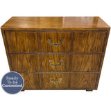 33" Unfinished 3 Drawer Artefacts Vintage Dresser #08455