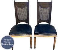 Load image into Gallery viewer, 19.5&quot; Unfinished Vintage Chair + Fabric Set of 2 #08124
