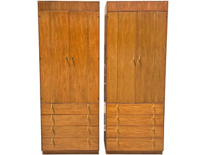 31.5" Unfinished 2 Door 4 Drawer Vintage Cabinet Set of 2 #08241
