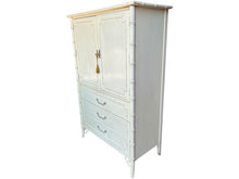 Load image into Gallery viewer, 40&quot; Finished Pointe Satin 2 Door 3 Drawer Thomasville Vintage Bamboo Style Cabinet #08286

