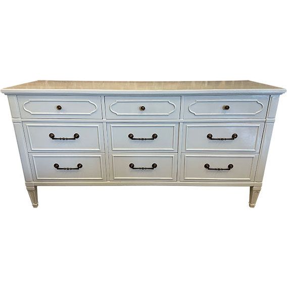 9 drawer vintage dresser 64.5" Finished Marseilles Gloss 9 Drawer Rway Vintage Dresser #08290