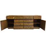 77" Unfinished 2 Door 10 Drawer Drexel Vintage Buffet #08795