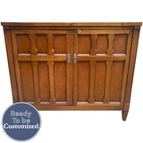 36.5"-52.75" Unfinished 2 Door Vintage Bar Cart #08875