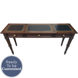60" Unfinished 3 Drawer Sligh Furniture Vintage Console Table #08782