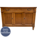 46" Unfinished 2 Door 1 Drawer Vintage Buffet #08777
