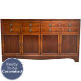 64" Unfinished 4 Door 8 Drawer Vintage Buffet #08779