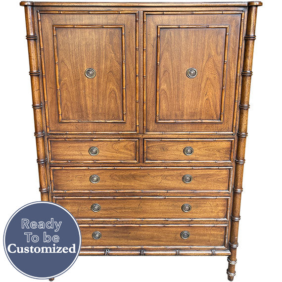 vintage 2 drawer dresser Drexel French Country Commode creating a retro and bohemian style charm.It includes 6 drawers of different sizes and 2 cabinets Hutch Vintage And Handmade |