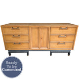 70" Unfinished 2 Door 6 Drawer Vintage Buffet #08838