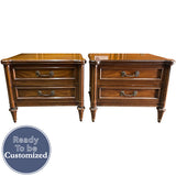 25.5" Unfinished 3 Drawer Vintage Side Table Set of 2 #08793