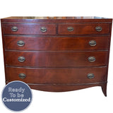 46" Unfinished 5 Drawer Genuine Mahogany Vintage Dresser #08818