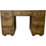 48" Unfinished 7 Drawer Artefacts Vintage Desk #08692