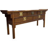 73" Unfinished 5 Drawer Century Vintage Console #08732