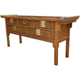 73" Unfinished 5 Drawer Century Vintage Console #08732